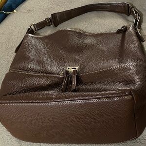 Dooney@Bourke Elegant Brown Leather Shoulder Bag